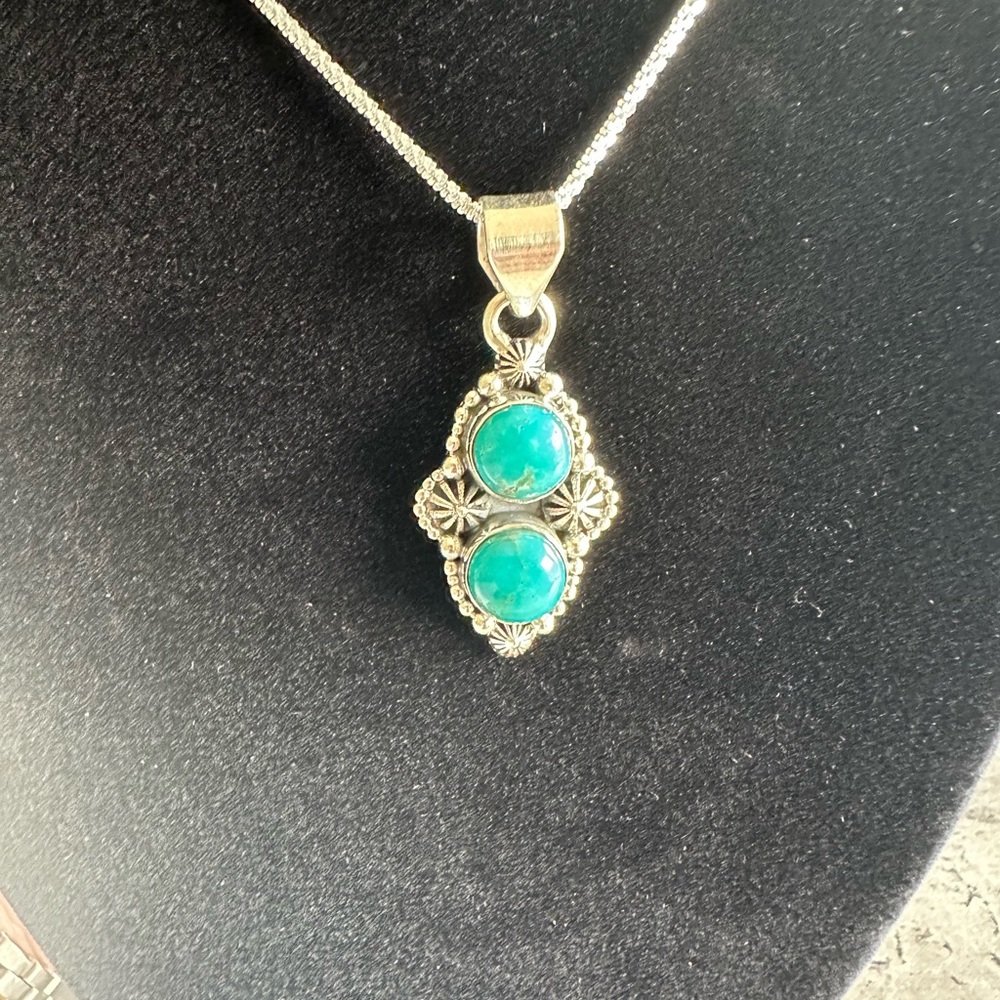 Turquoise Sterling 925 Silver Pendant - Picture 6 of 7